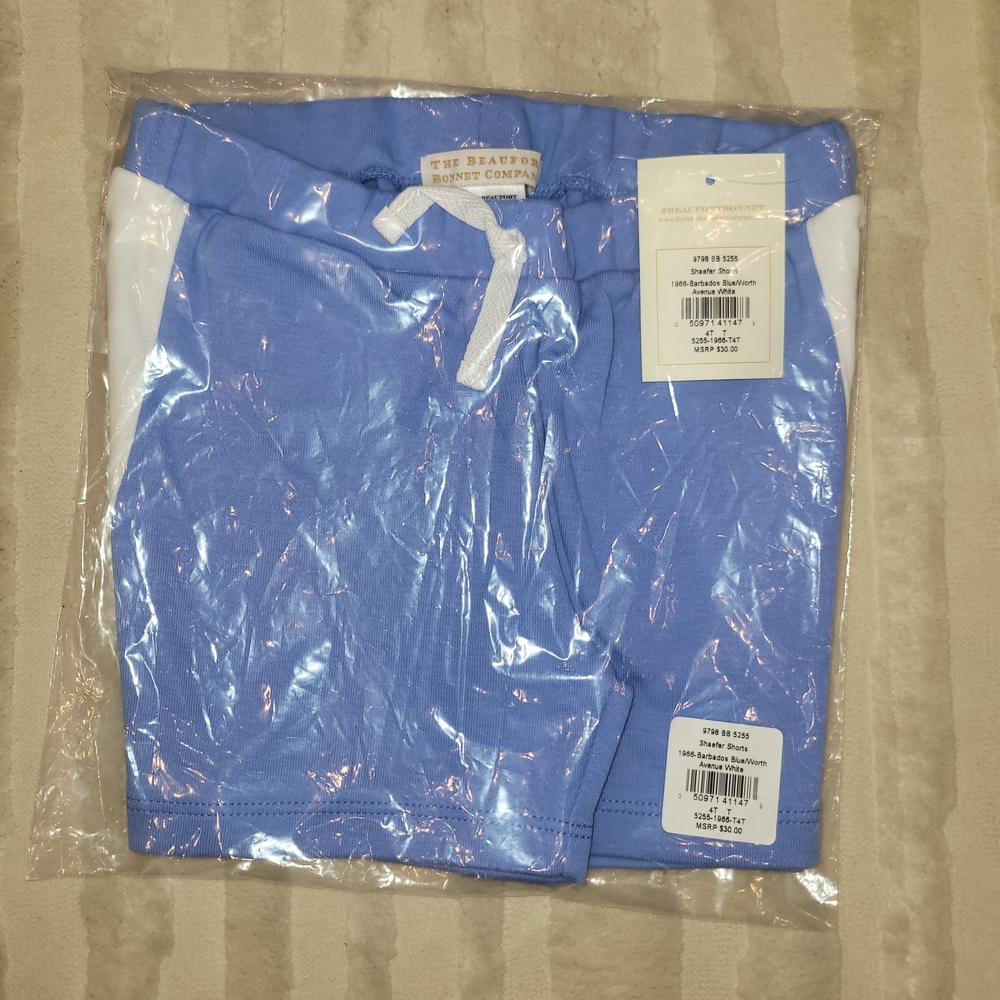 The Beaufort Bonnet Company Blue and White Kids Shorts